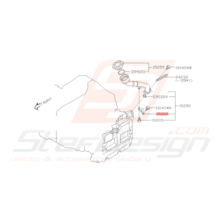 Support Remplissage d'Huile Origine Subaru GT 99-00 WRX STI 01-07 FORESTER 05-0742235