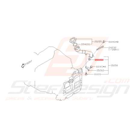 Joint torique inférieur de goulotte de remplissage d'huile GT 99-00 WRX/STI 01-19 FORESTER 05-0742237