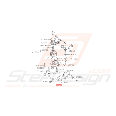 Tuyaux modine pompe a eau Subaru GT 93-00 WRX/STI 01-07 FORESTER 97-02/05-0742258