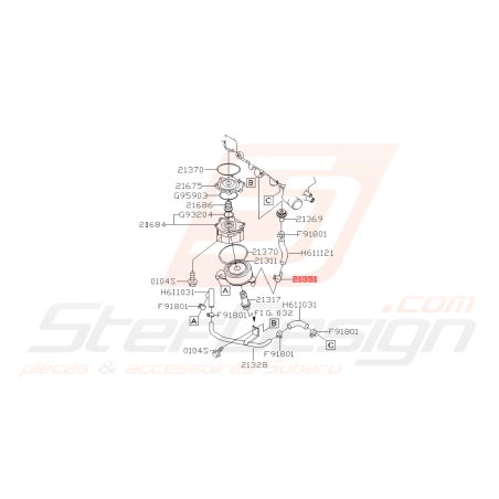 Collier de durite de modine Origine Subaru GT 12/99-00 WRX 01-10 STI 02-19 FORESTER 97-02/05-0742259