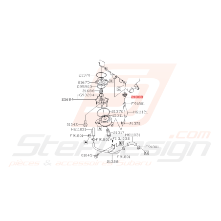 Raccord Durite Modine d'Huile Origine Subaru GT 93-00 WRX 01-10 STI 01-19 FORESTER 97-02/05-0742260