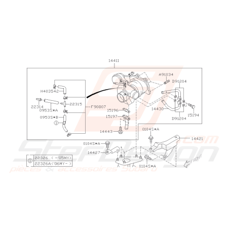 Schéma Conduit D'air Origine Subaru FORESTER Turbo 2005-200742274