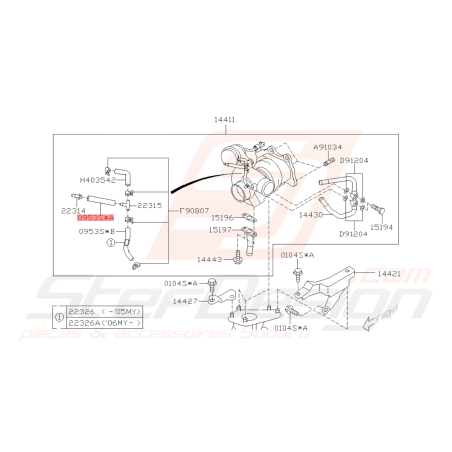 Durite d'Air de Turbo Origine Subaru WRX STI 06-07 FORESTER 05-0742277