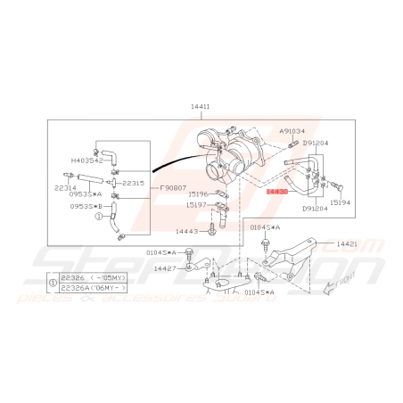 Durite d'eau de turbo pour subaru impreza WRX 2001-2007 Forester 05/00-02/05-0742283