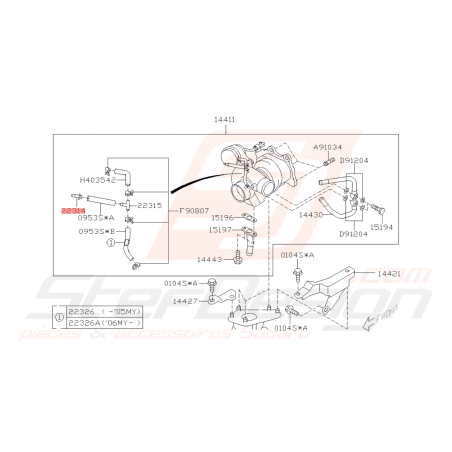 Connecteur durite solénoïde/turbo WRX/STI 01-07 Forester Turbo 05/00-02/05-0742288
