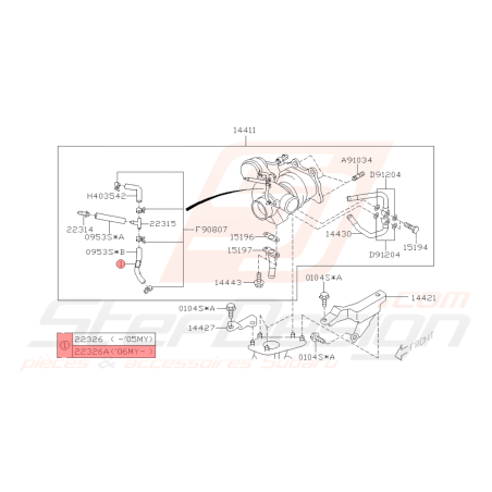 Restricteur 0.8mm de turbo SUBARU WRX 06-07 FORESTER 06-0742290