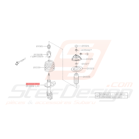 Renfort Complet Avant Gauche et Droit Origine Subaru WRX 200942293