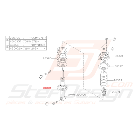 Amortisseur Arrière Origine Subaru WRX 200942295