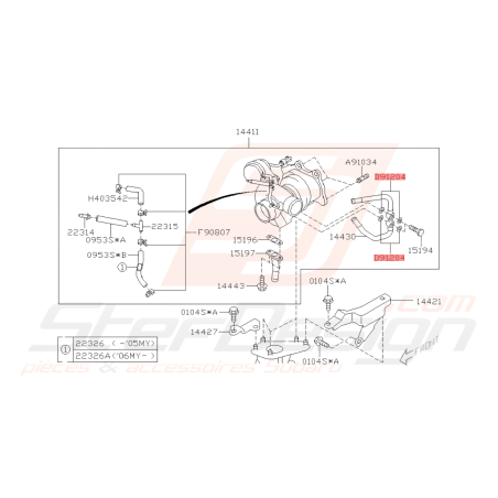 Rondelle Cuivre Vis d'arrivée turbo et Sonde de température Origine Subaru42297