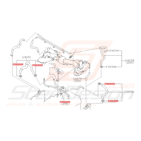 Collier durite d'eau Origine Subaru GT 93-00 WRX 06-10 STI 01-19 FORESTER 97-02/05-12 BRZ 13-1942331