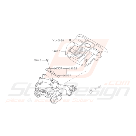 Schéma Cache Moteur Origine Subaru FORESTER Turbo 2005-200742332