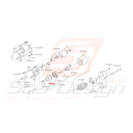 Pignon d'Attaque de Démarreur Origine Subaru WRX 08-10 FORESTER 05-0742362