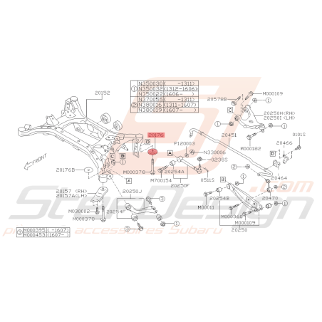 Butée Poutre Transversale Arrière Origine Subaru BRZ 2013 - 201942365