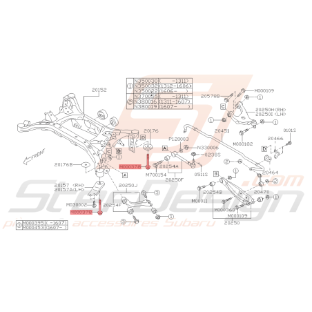 Vis de berceau arrière SUBARU WRX STI 2008 - 2014 BRZ 2013 - 201942368