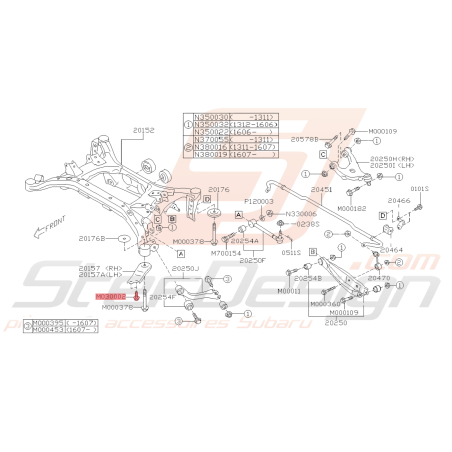 Boulon de Fixation De Support de Boite Subaru GT 99-00 FORESTER 97-02/05-07 WRX/STI 01-14 BRZ 13-1942372