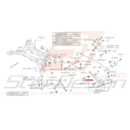 Silent bloc de tirant arrière Subaru WRX STI 2008 - 2014 BRZ 2013 - 2019 / Legacy 200742381