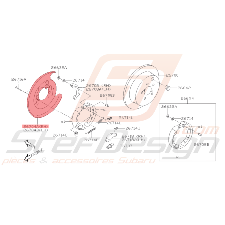 Flasque de Frein Arrière Origine Subaru BRZ 2013 - 201942411