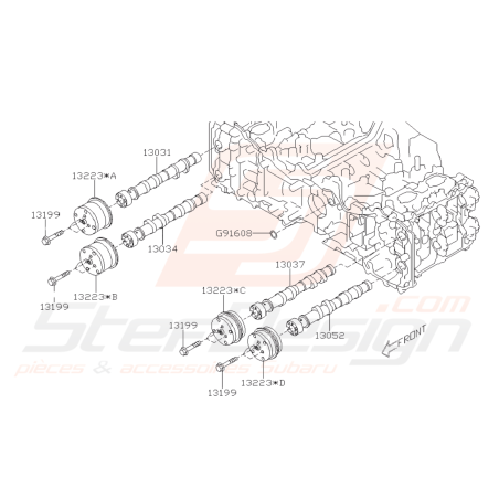 Schéma Arbres à Cames et poulie Origine Subaru BRZ 13-1942420