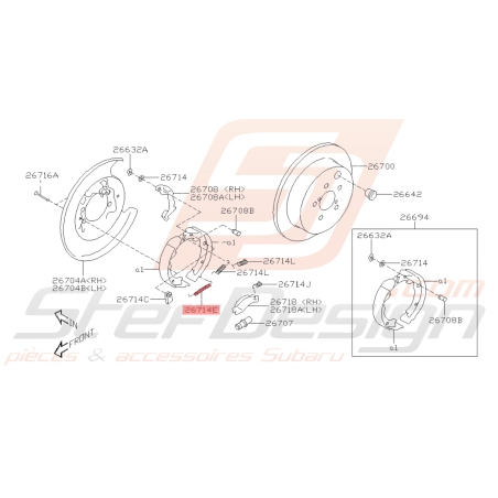 Ressort Retour de Mâchoire de frein Origine Subaru BRZ 2013 - 201942422