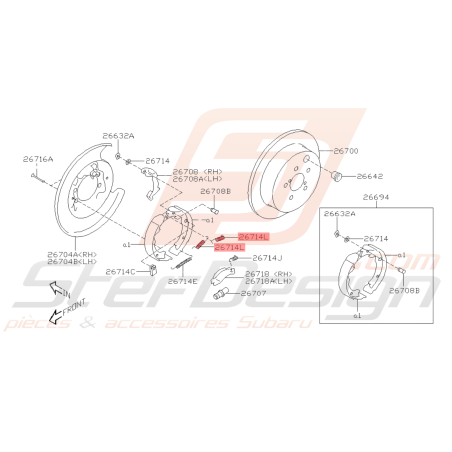 Ressort de Frein Arrière Origine Subaru BRZ 2013 - 201942424