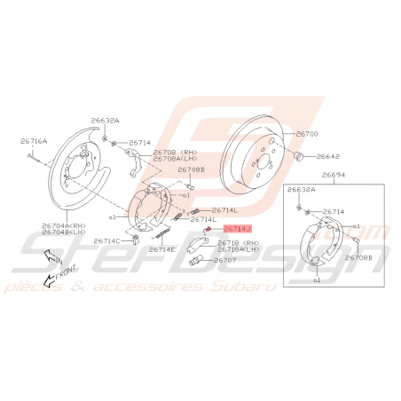 Ressort de Frein Arrière Origine Subaru BRZ 2013 - 201942426
