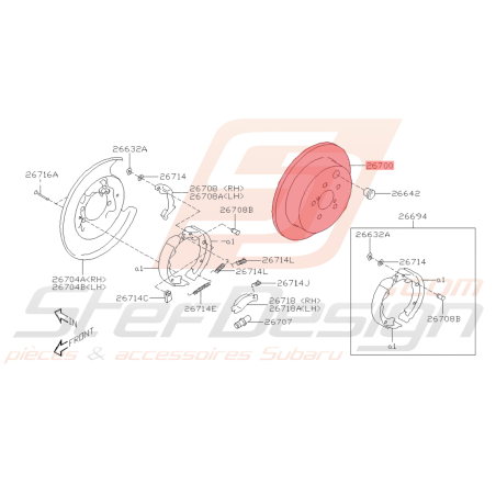 Disque de Frein Arrière Origine Subaru BRZ 2013 - 201942434