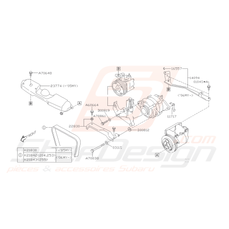 Schéma Alternateur Origine Subaru FORESTER Turbo 2005-200742446