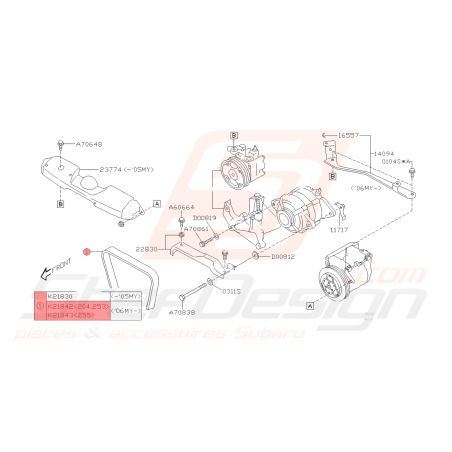 Courroie d'alternateur Origine Subaru WRX 03-10 STI 03-07 FORESTER 05-0742455