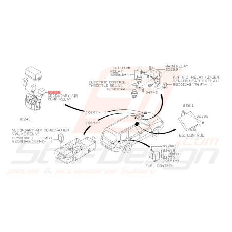 Relais de pompe a air Subaru WRX STI 06-14 FORESTER 05-0742467