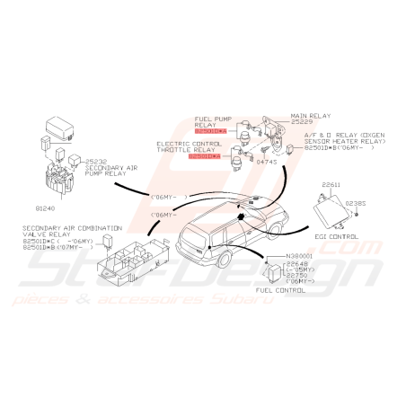 Relais de pompe a essence principal WRX/STI 01-07 FORESTER 05-0742471