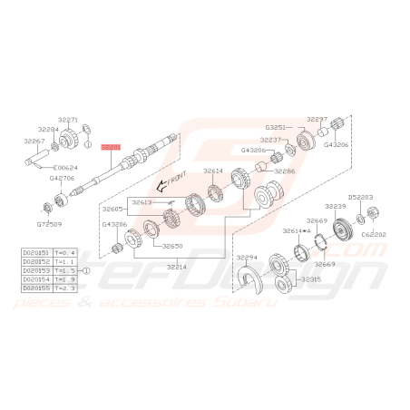 Arbre Primaire Boîte 5 Origine Subaru WRX 27/11/06-07 FORESTER 05-0742477