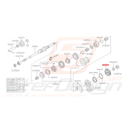 Manchon et Moyeu Origine Subaru WRX 06-07 FORESTER 05-0742481