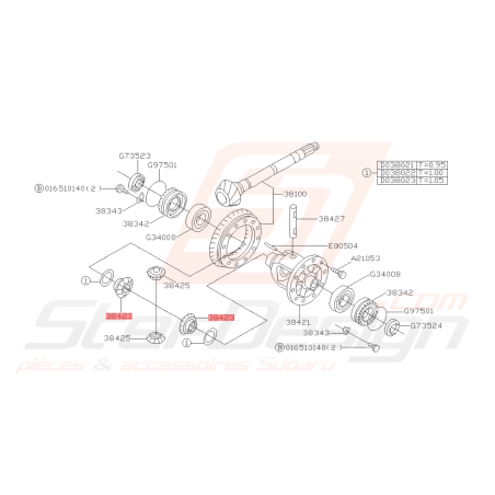 Pignons différentiel avant boite auto SUBARU LEGACY 03 WRX 12/01-10 STI 01-02 FORESTER 05-0742495