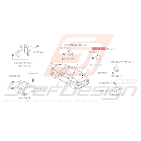 Capteur Coussin Airbag Origine Subaru BRZ 2017 - 201942498