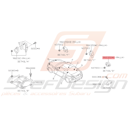 Capteur Coussin Airbag Origine Subaru BRZ 2017 - 201942501