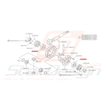 Roulement de différentiel de Boite 5 GT 93-00 WRX 01-10 Boite 6 STI FORESTER 05-07 07-1442504