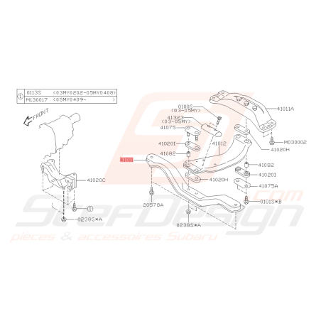 Berceau Avant Origine Subaru FORESTER Turbo 2005-200742530