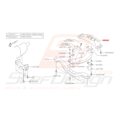 Traverse Arrière Origine Subaru FORESTER Turbo 2005-200742532