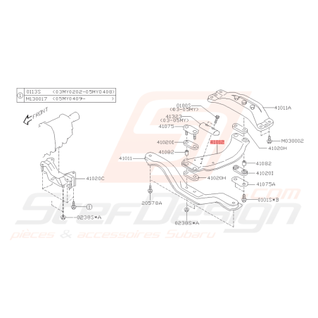 Support inférieur de boite SUBARU WRX 03-07 STI 05 FORESTER 05-0742534