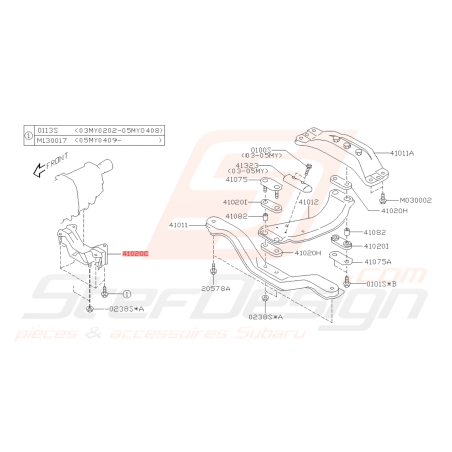 Support de boite Subaru WRX 08-11 FORESTER 05-0742535