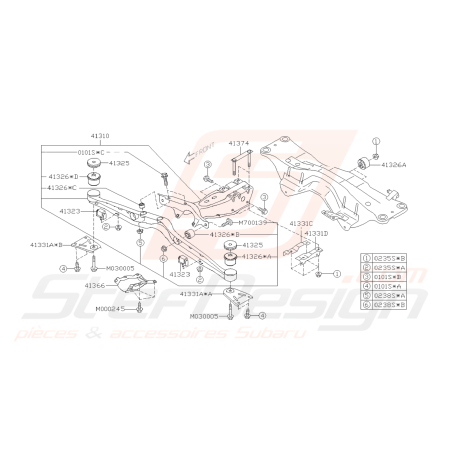 Schéma Support Différentiel Origine Subaru FORESTER Turbo 05-0742565