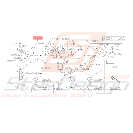 Pédalier de Frein et embrayage (Boite Manuelle) Origine Subaru BRZ 2013 - 201942589