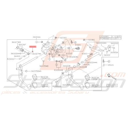 Clips de pédalier Origine SUBARU GT 1998 - 2000 WRX STI 2001 - 2014 BRZ 2013 - 201942598