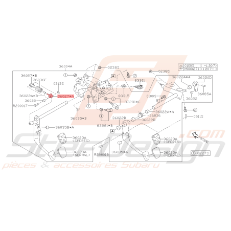 Tige Pédale Frein & Embrayage Origine Subaru GT 98-00 WRX STI 01-14 BRZ 13-1942601