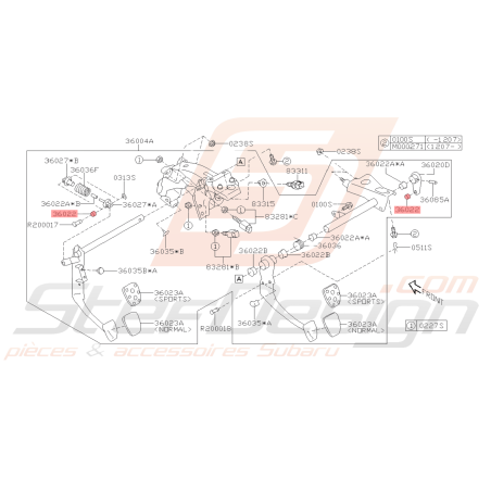 Manchon de pédalier Origine SUBARU GT 98-00 WRX STI 01-14 BRZ 13-1942603