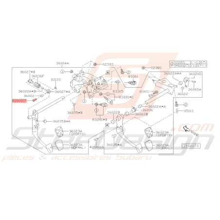 Goupille de pédale d'embrayage SUBARU GT 98-00 WRX STI 01-14 BRZ 13-1942605