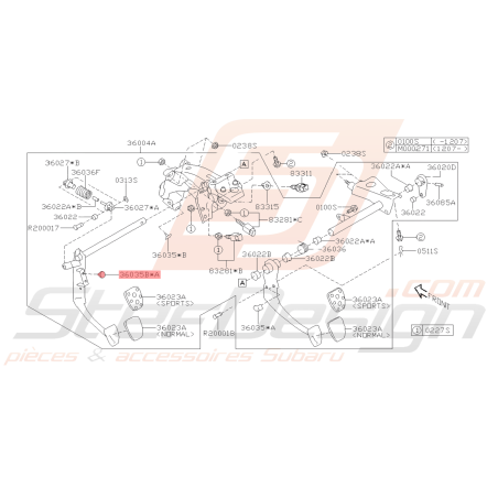 Butée de pédale Origine Subaru GT 93 - 00 WRX STI 01 - 14 BRZ 13 - 1942609