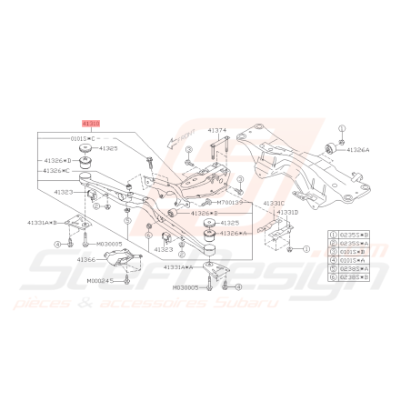 Support Pont Arrière Origine Subaru FORESTER Turbo 2005-200742615