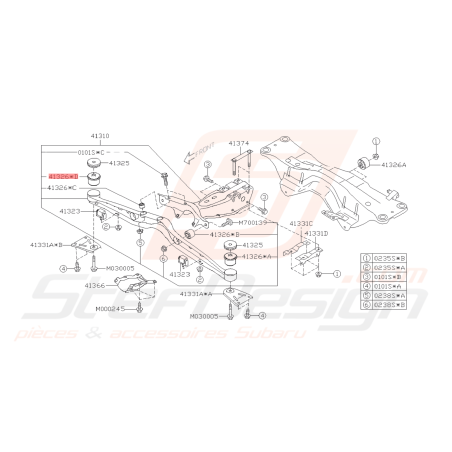 Silent Bloc Support Différentiel Origine Subaru FORESTER Turbo 05-0742646