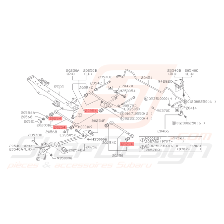 Pack Complet Silent Bloc Train Arrière Origine Subaru GT 96-0042651